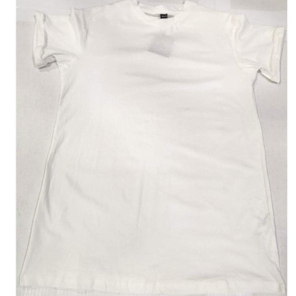 SHEIN BASICS Cotton Drop Shoulder Oversized Longline Tee
